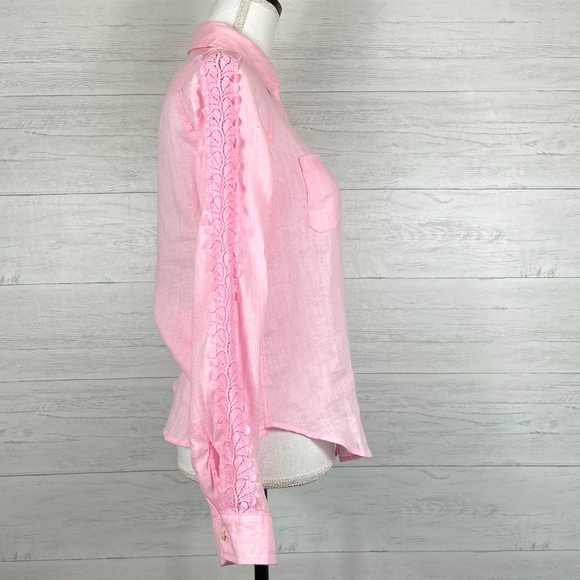 Lilly Pulitzer Sea View Button Down Shirt XXS Pink - Picture 6 of 12